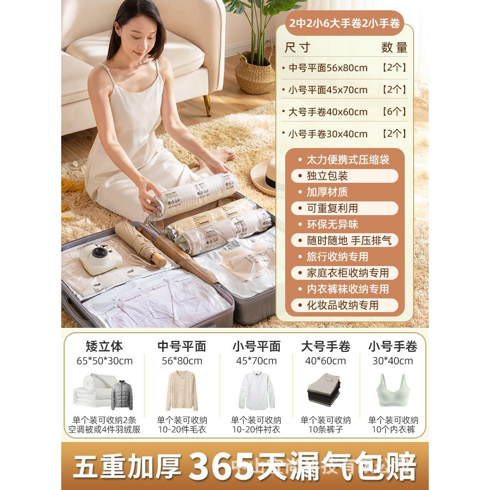 K【適用各尺寸行李箱】12件套【2中2小6大手卷2小手卷】