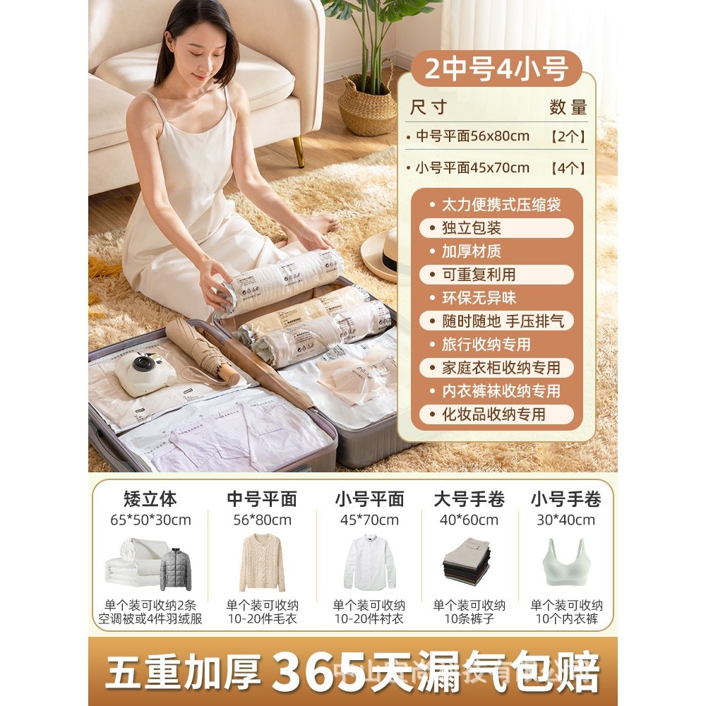 E【適用各尺寸行李箱】6件套【2中號平面4小號平面】