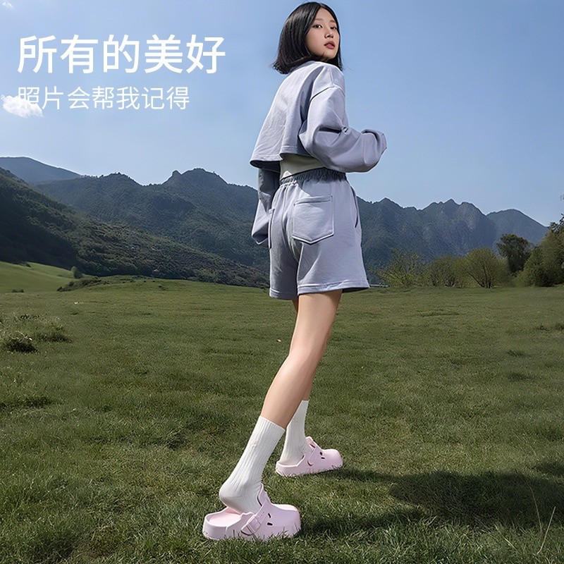 卡皮巴拉勃肯鞋女夏季新款軟底外穿防滑拖鞋一腳蹬包頭涼拖鞋情侶-細節圖3