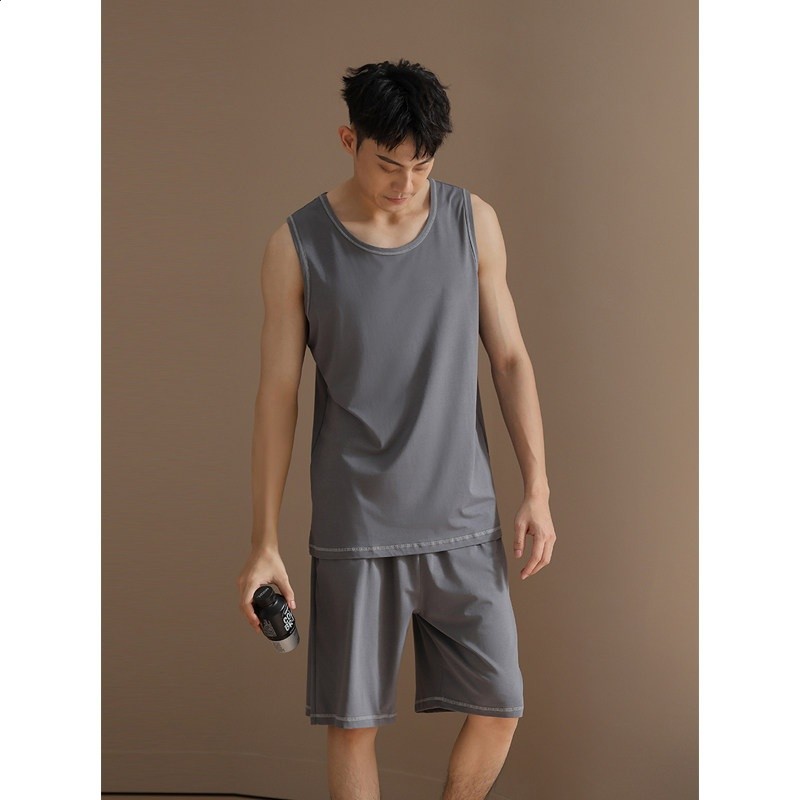 【涼感】莫代爾冰絲睡衣男夏季薄款短袖短褲青少年外出家居服套裝-規格圖5