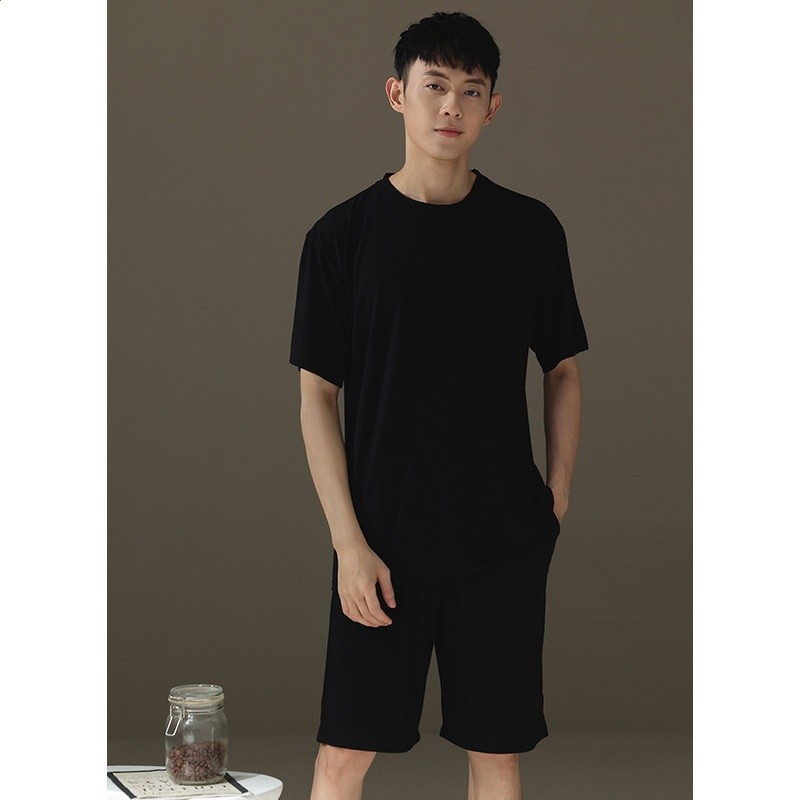 【涼感】莫代爾冰絲睡衣男夏季薄款短袖短褲青少年外出家居服套裝-規格圖5