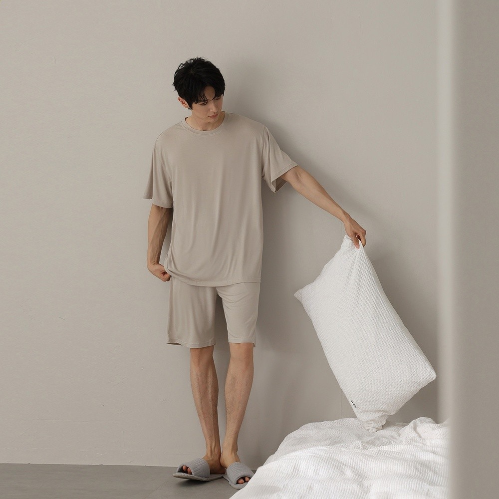【涼感】莫代爾冰絲睡衣男夏季薄款短袖短褲青少年外出家居服套裝-規格圖5
