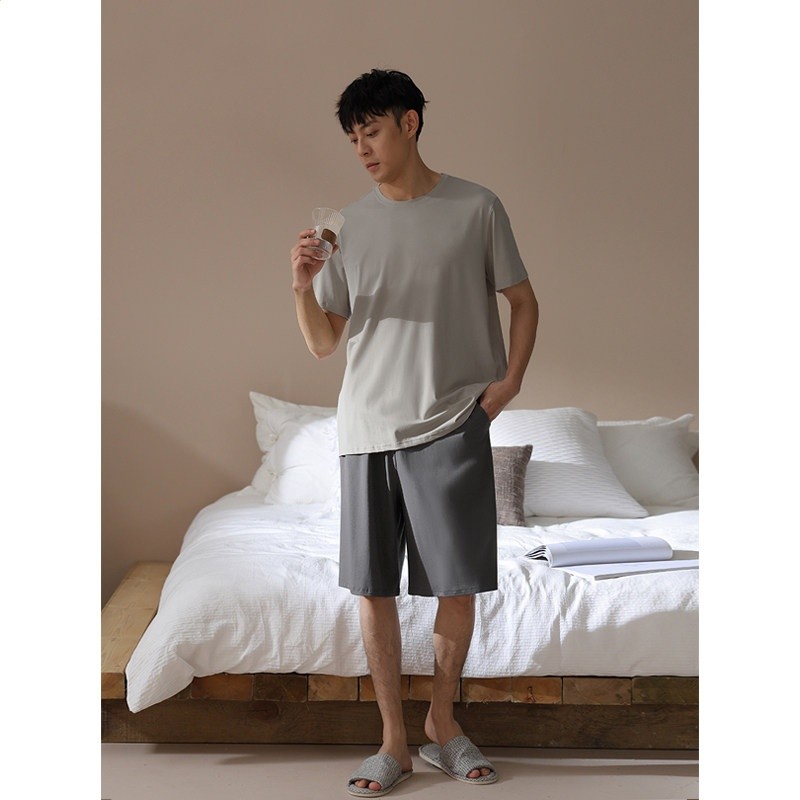 【涼感】莫代爾冰絲睡衣男夏季薄款短袖短褲青少年外出家居服套裝-規格圖5