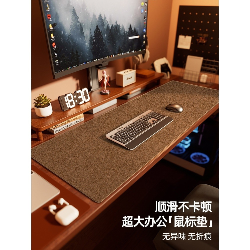 加厚亞麻電腦桌墊 超大號電競遊戲滑鼠墊 棉麻辦公書桌墊 桌布 寫字墊-規格圖5