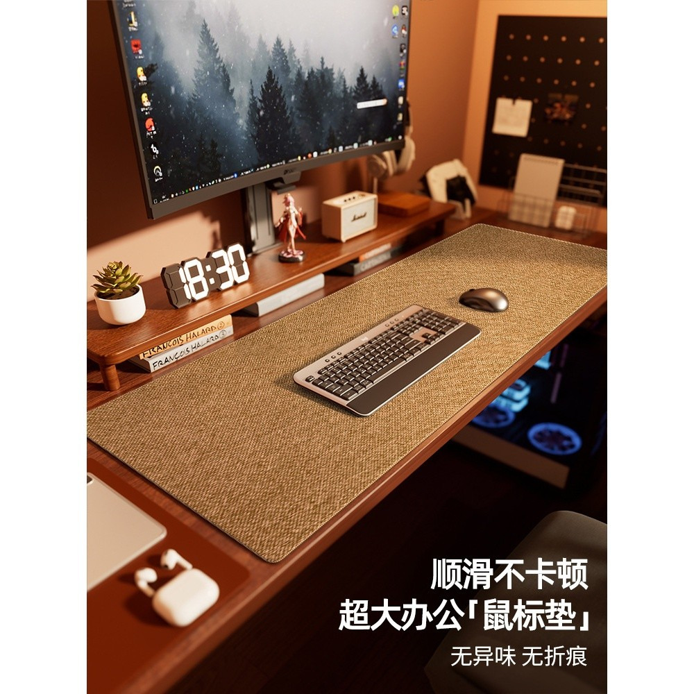 加厚亞麻電腦桌墊 超大號電競遊戲滑鼠墊 棉麻辦公書桌墊 桌布 寫字墊-規格圖5