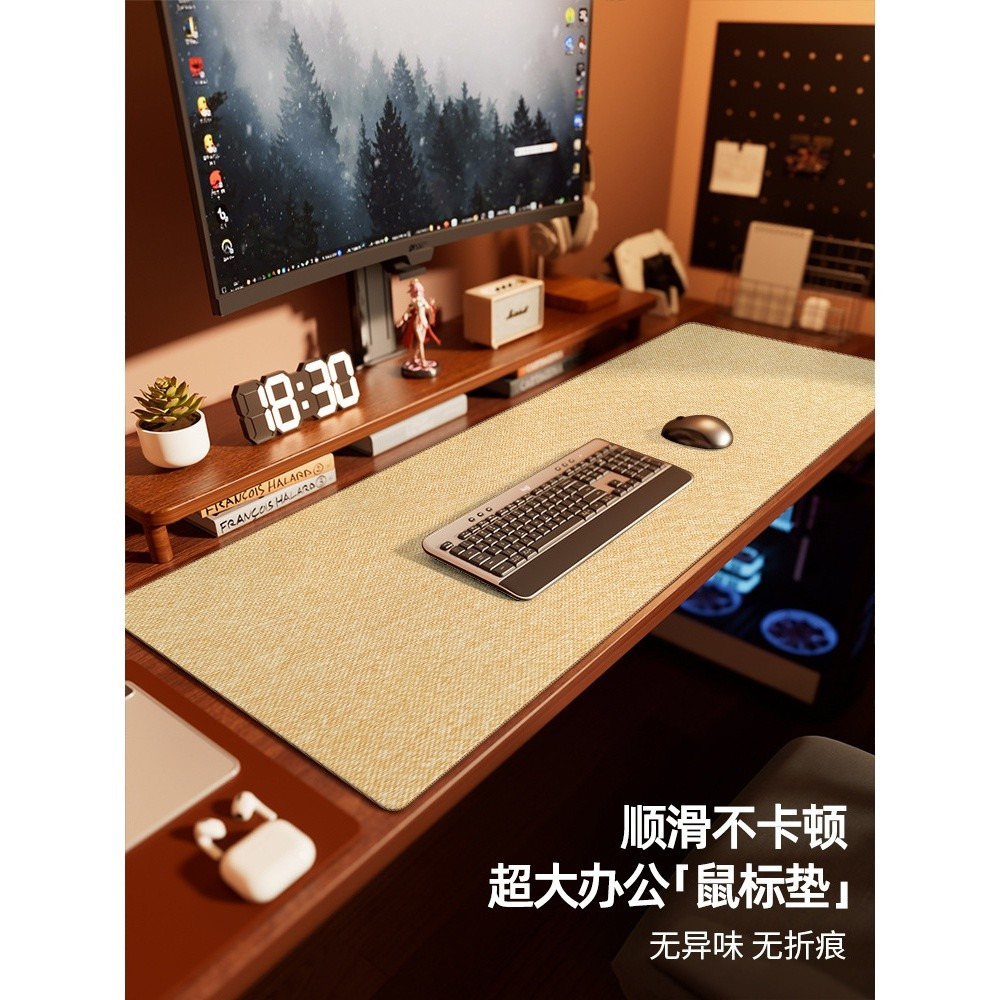 加厚亞麻電腦桌墊 超大號電競遊戲滑鼠墊 棉麻辦公書桌墊 桌布 寫字墊-規格圖5