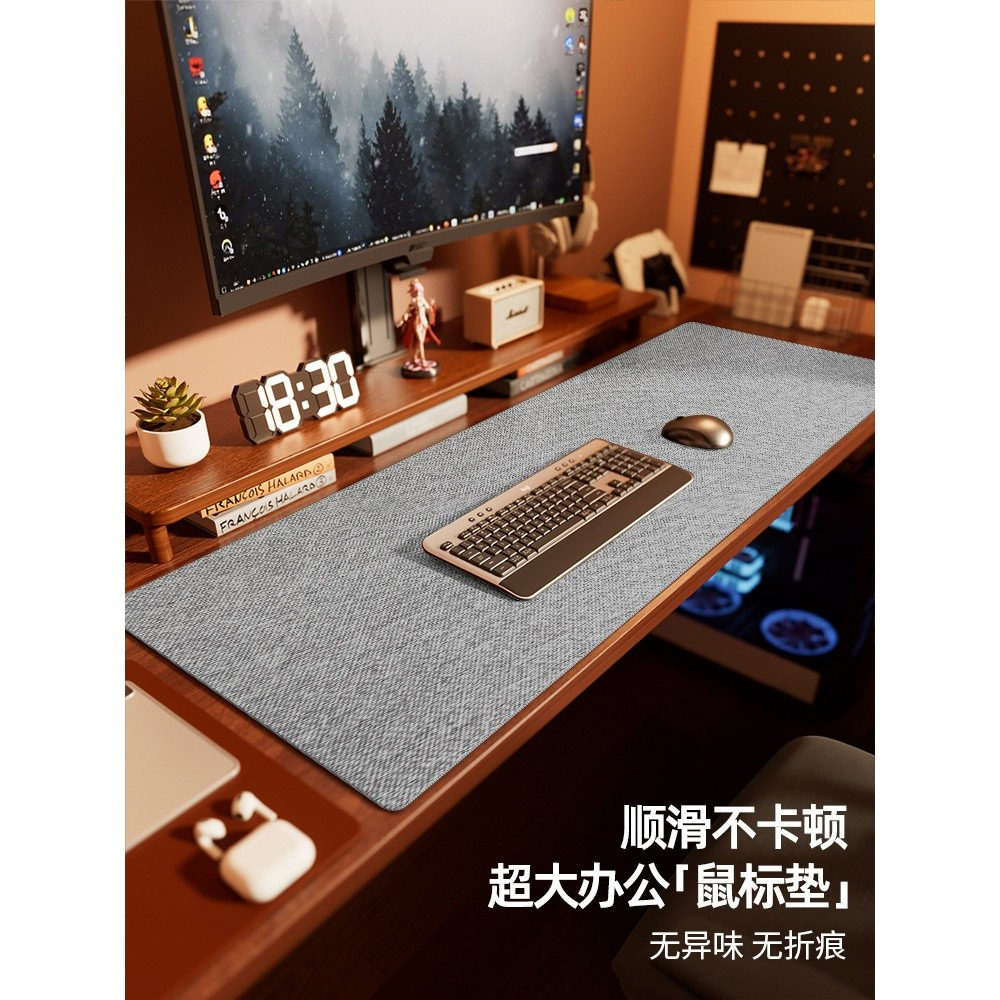 加厚亞麻電腦桌墊 超大號電競遊戲滑鼠墊 棉麻辦公書桌墊 桌布 寫字墊-規格圖5