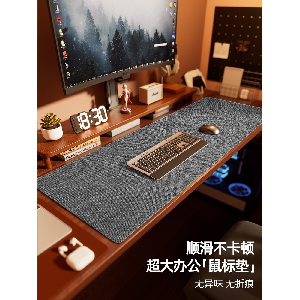 加厚亞麻電腦桌墊 超大號電競遊戲滑鼠墊 棉麻辦公書桌墊 桌布 寫字墊-規格圖5