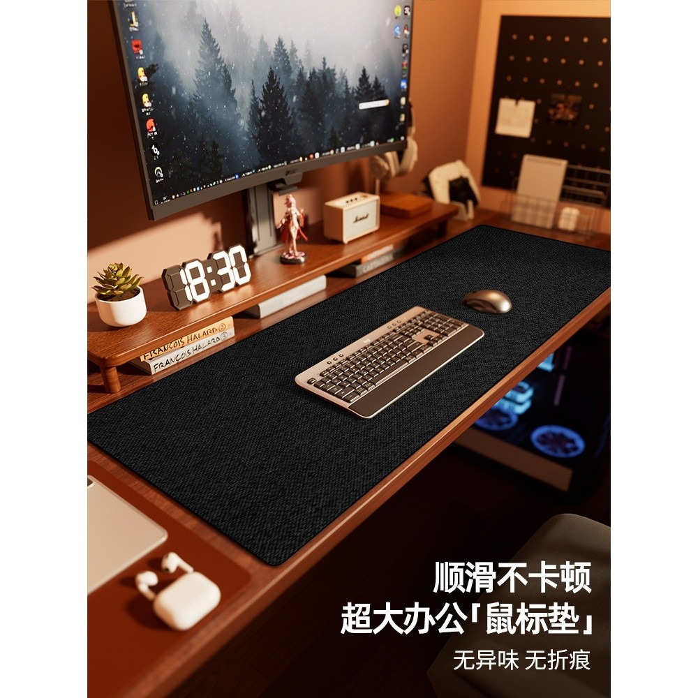 加厚亞麻電腦桌墊 超大號電競遊戲滑鼠墊 棉麻辦公書桌墊 桌布 寫字墊-規格圖5