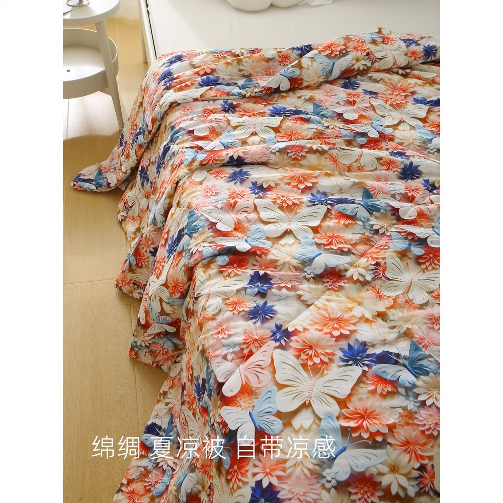 【涼感！不悶熱】夏季小被子蓋毯人造棉綿綢夏涼被空調薄兒童卡通-細節圖2