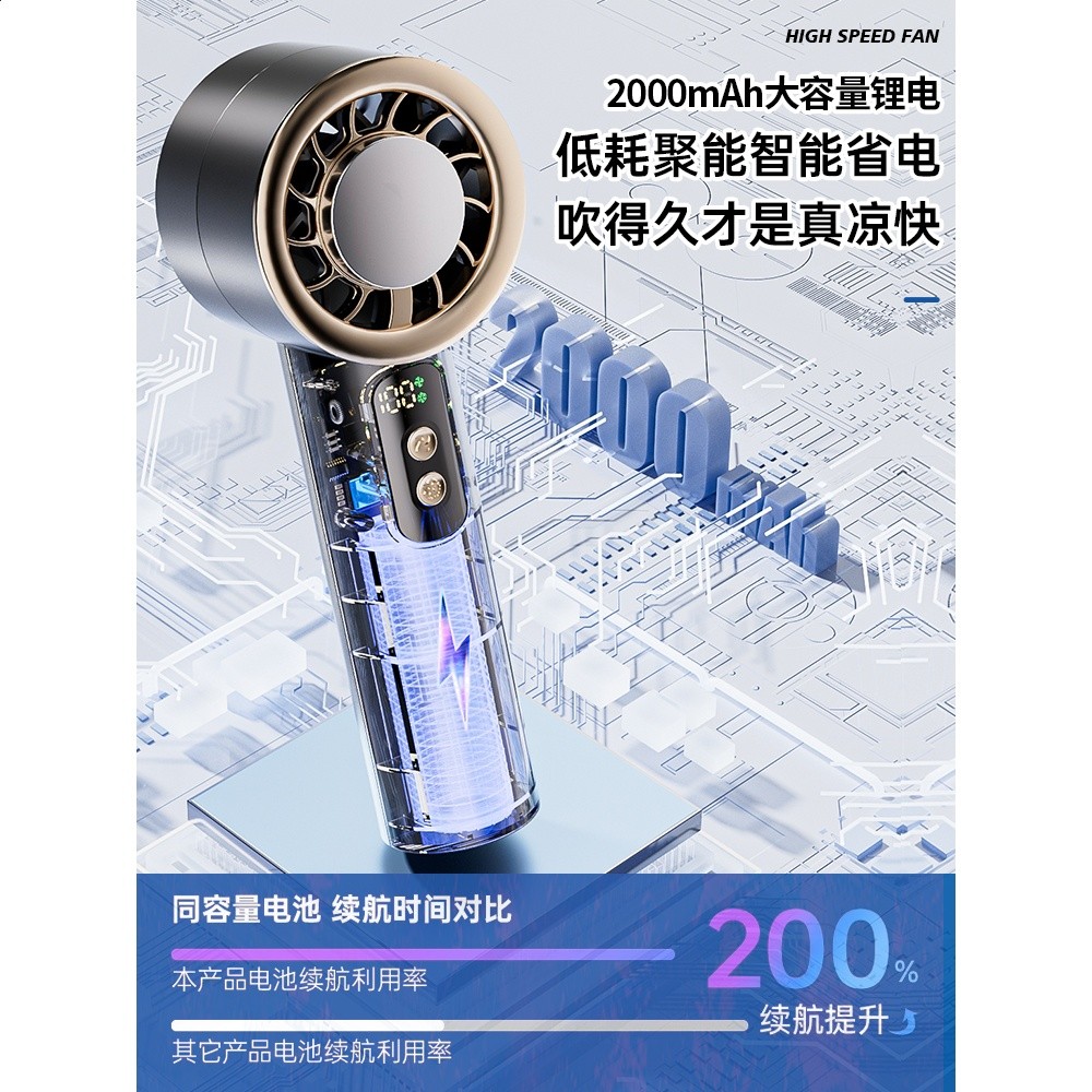 新款迷你小風扇戶外便攜半導體冰敷冰球暴力渦輪手持製冷usb風扇-細節圖4