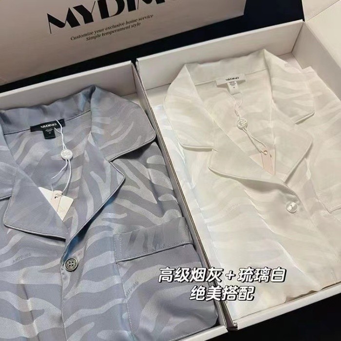 送男友高階感冰絲睡衣男春秋季2024新款男士長袖大碼家居服禮盒裝-規格圖5