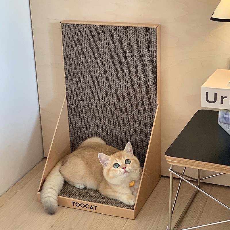 貓抓板耐磨不掉屑L型瓦楞紙立式大號磨爪貓咪自嗨解悶玩具寵物-細節圖4