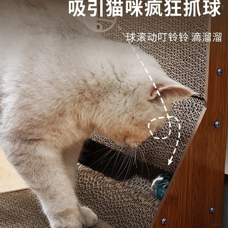 L型貓抓板一體耐磨不掉屑貓窩貓爪板立式貓咪爬板耐抓磨爪瓦楞紙-細節圖4