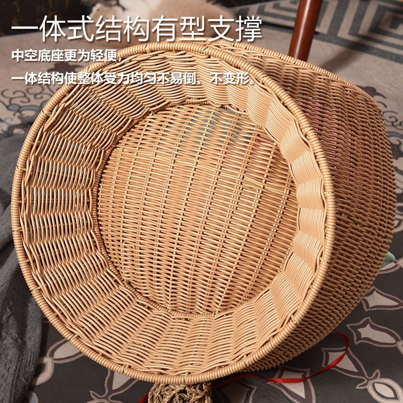貓窩藤編塑膠狗窩貓籠睡墊可拆洗寵物床貓房子貓抓板涼蓆撞耳貓咪-細節圖3