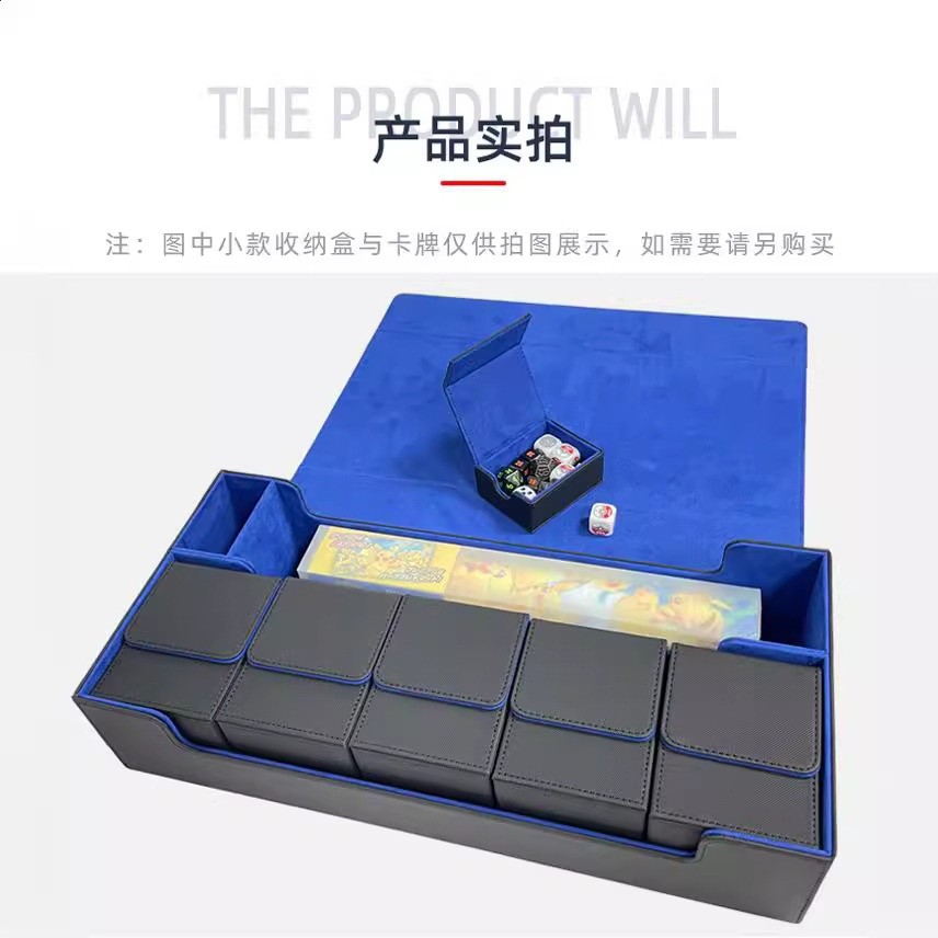 600+單盒骰子帶蓋保護卡牌盒滑鼠墊收藏盒現貨批發PVC卡夾收納盒-細節圖4