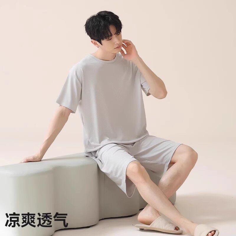 貓人冰絲睡衣男2026新款夏季夏天薄款學生青少年可外穿家居服套裝-規格圖5