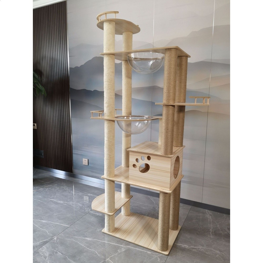 貓爬架豪華木質貓窩批發寵物窩貓房正定工廠貓抓板貓屋貓樂園代發-規格圖5