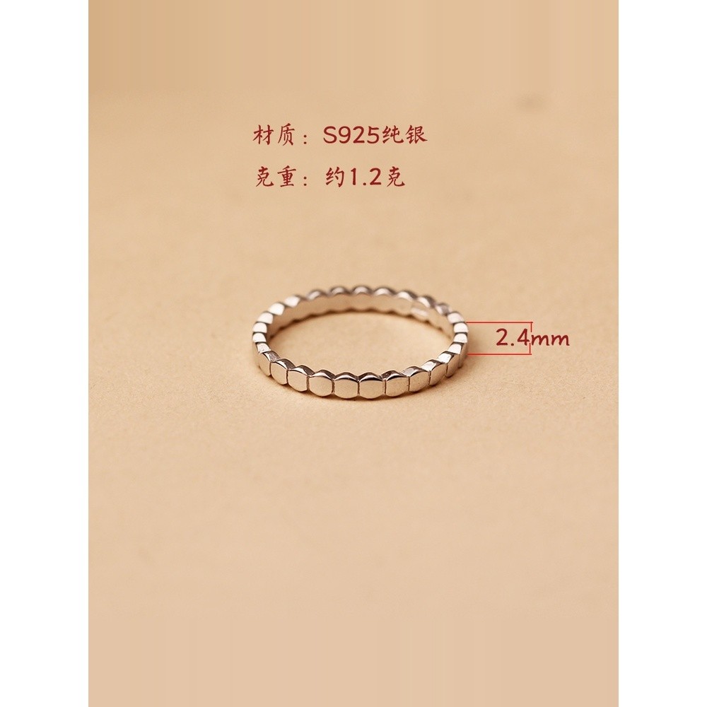 S925純銀戒指女閉口設計幾何指環冷淡風高階ins時尚個性銀飾戒指-細節圖4