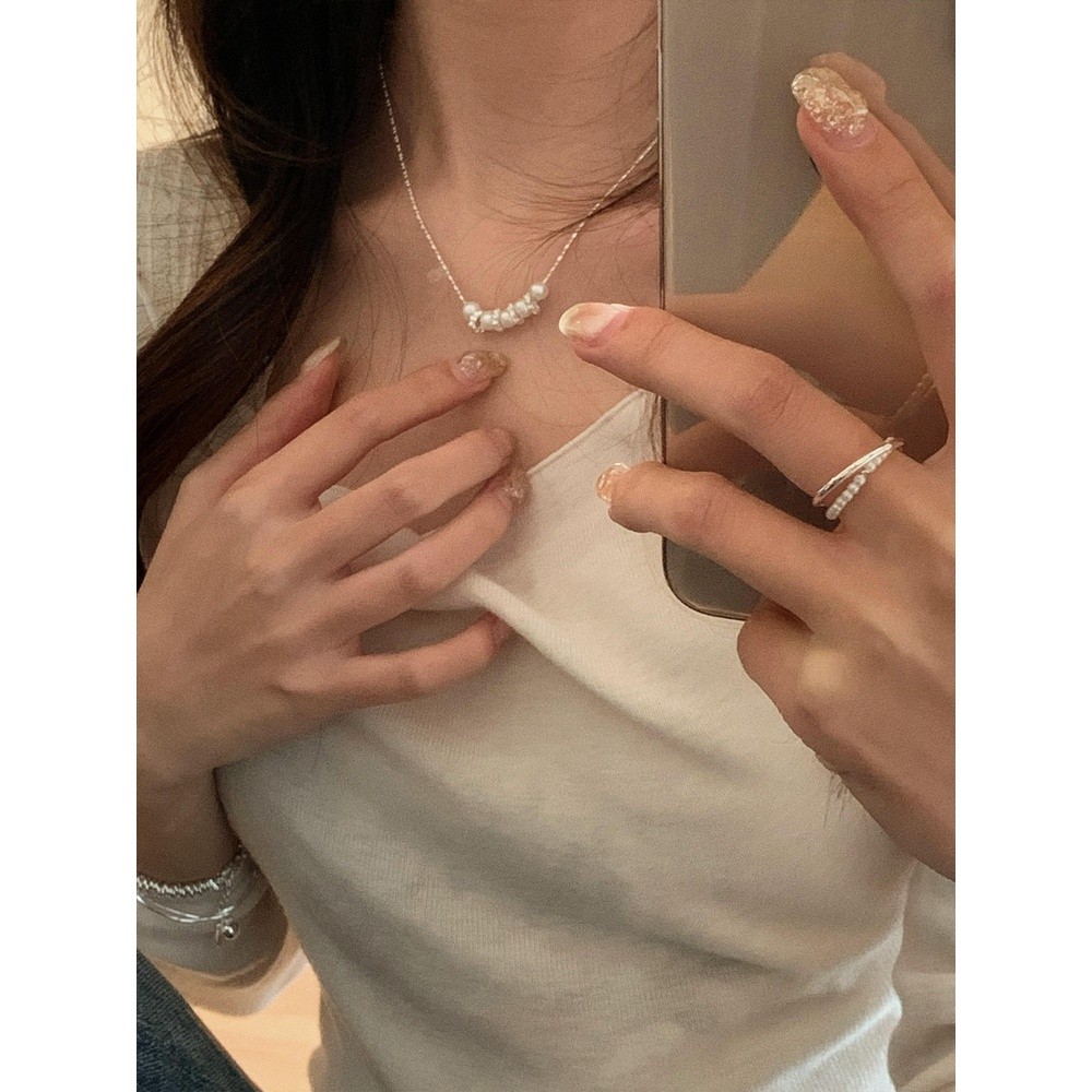 Pree溫柔法則~碎銀珍珠吊墜小眾精緻項鍊-細節圖3