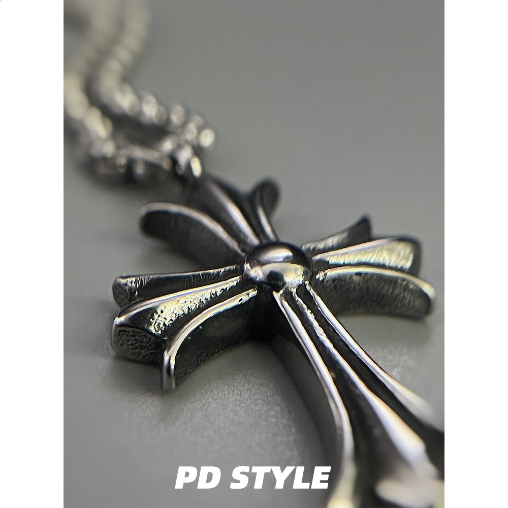 PDSTYLE 歐美風復古克洛十字架項鍊男女生高階感鈦鋼吊墜不掉色潮-細節圖3
