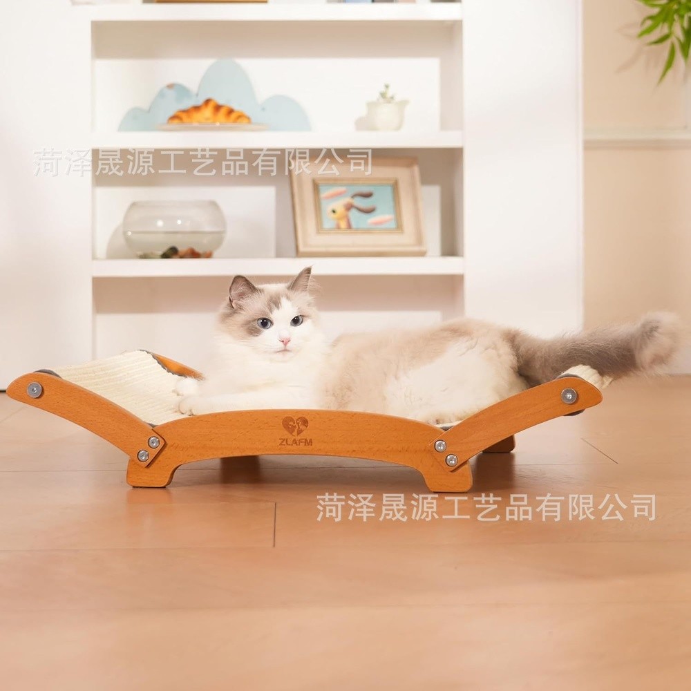跨境木質貓床躺椅窩貓咪窩劍麻四季通用貓抓板貓窩貓爪板廠家現貨-細節圖2