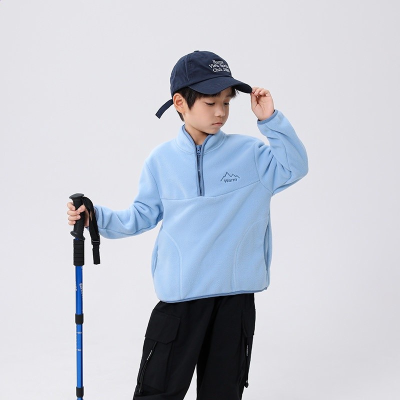2025年新款男女童搖粒上衣童裝秋冬款新款兒童搖粒絨洋氣上衣-規格圖5