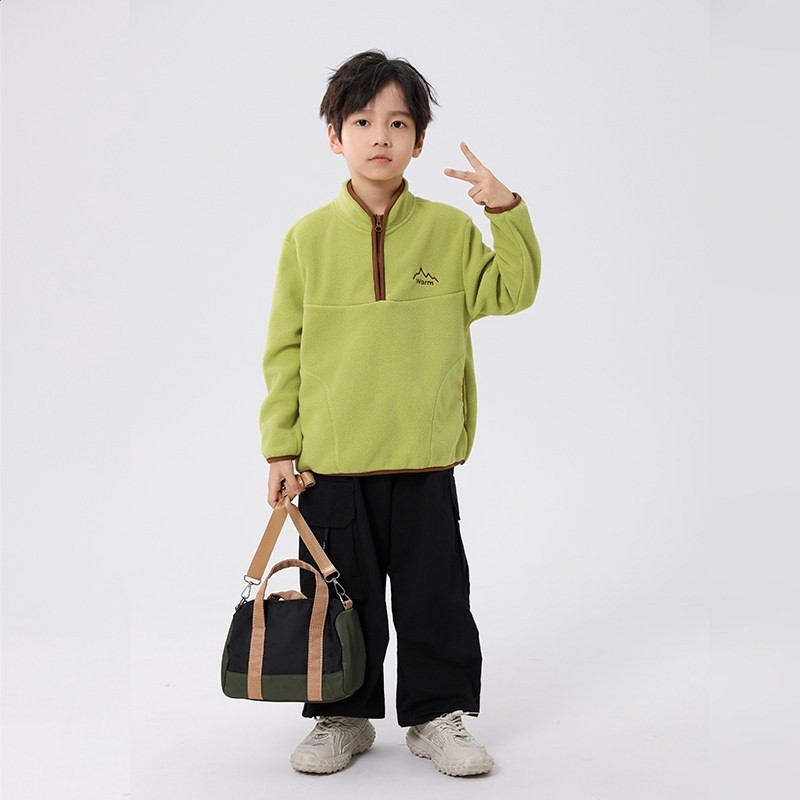 2025年新款男女童搖粒上衣童裝秋冬款新款兒童搖粒絨洋氣上衣-規格圖5