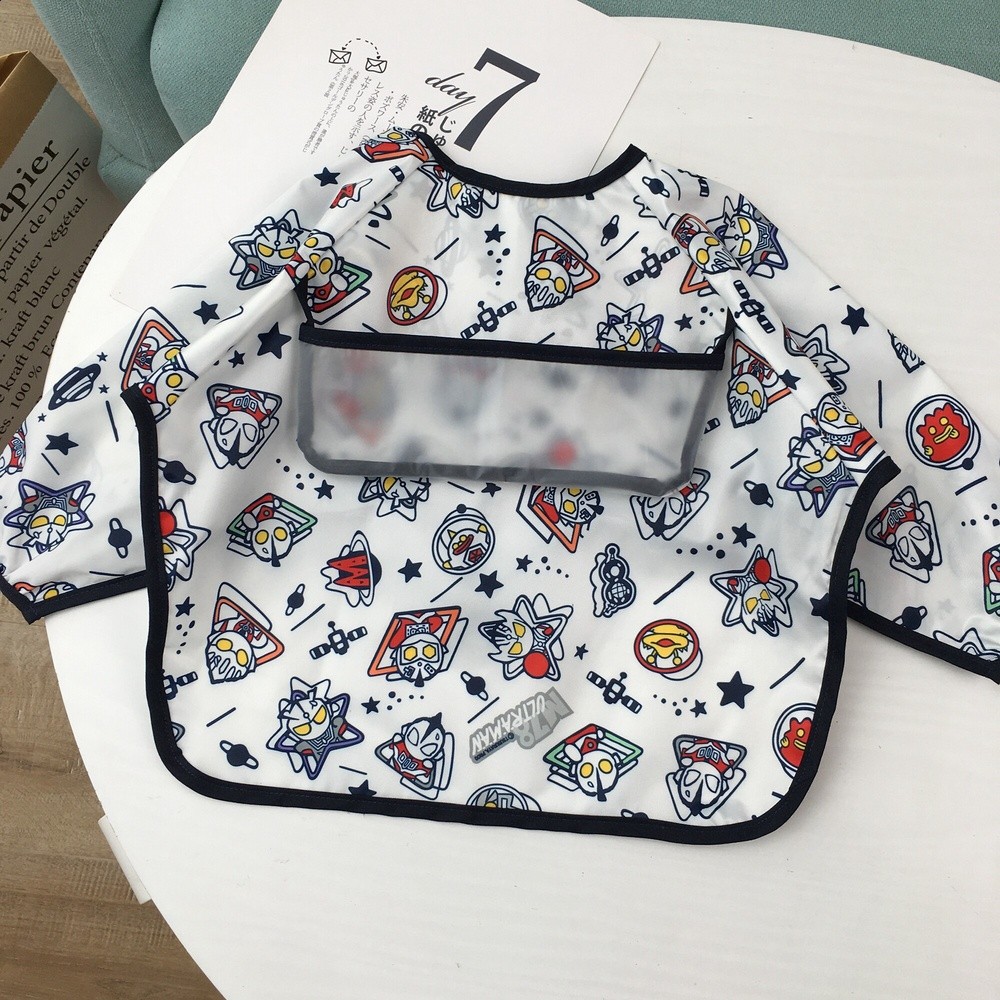 1-4歲日系全身防水防髒寶寶吃飯罩衣嬰兒反穿衣兒童圍兜繫帶免洗-規格圖5