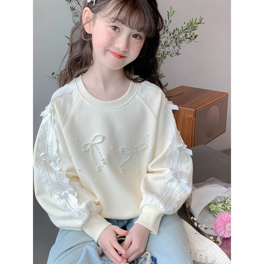 女童衛衣春秋款百搭新款洋氣童裝小女孩秋季休閒圓領上衣兒童秋裝-細節圖3