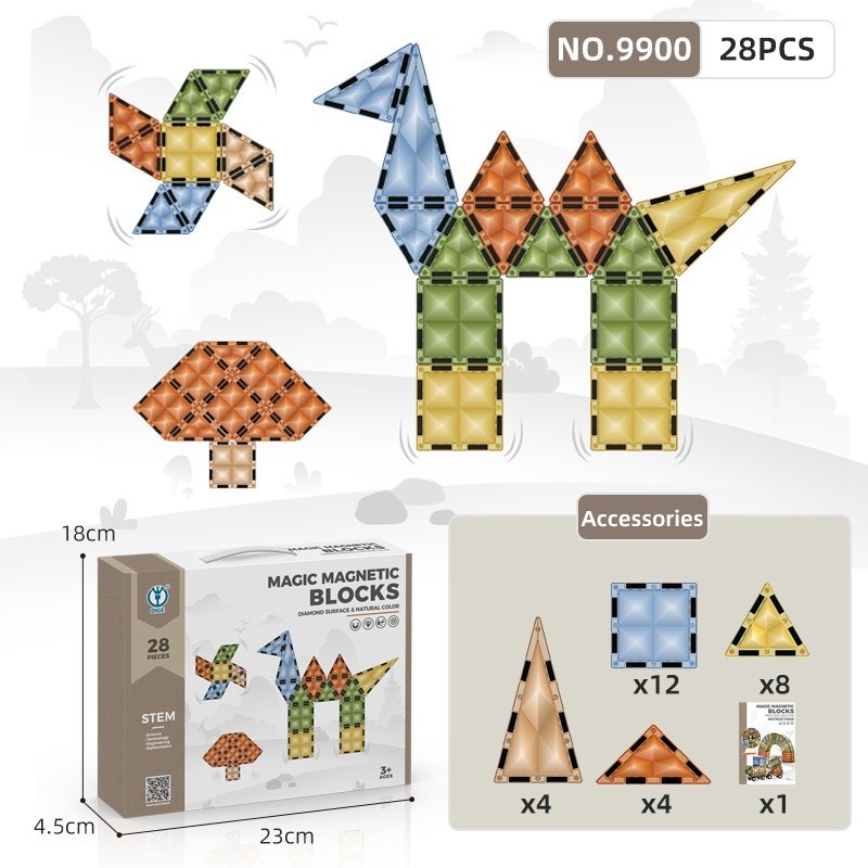 【9900】4D鑽面磁力片28pcs