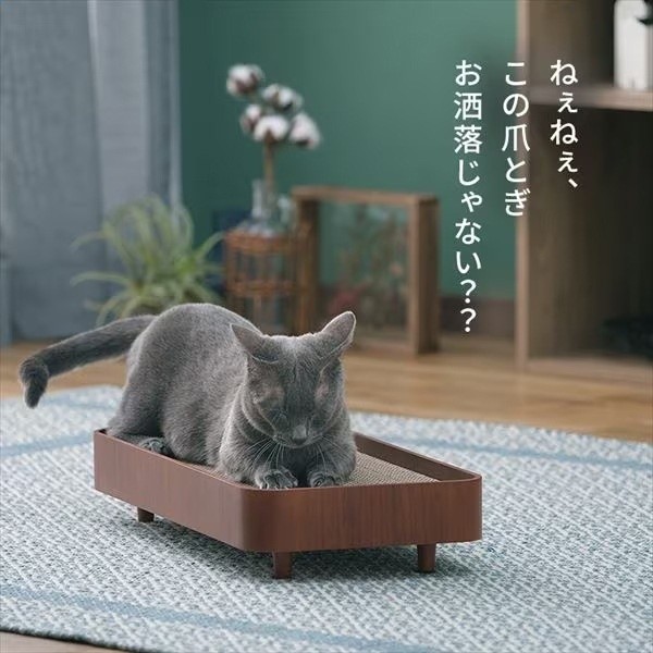 日本品質木質貓窩貓抓板一體耐磨不掉屑立式木質貓屋狗窩-細節圖2