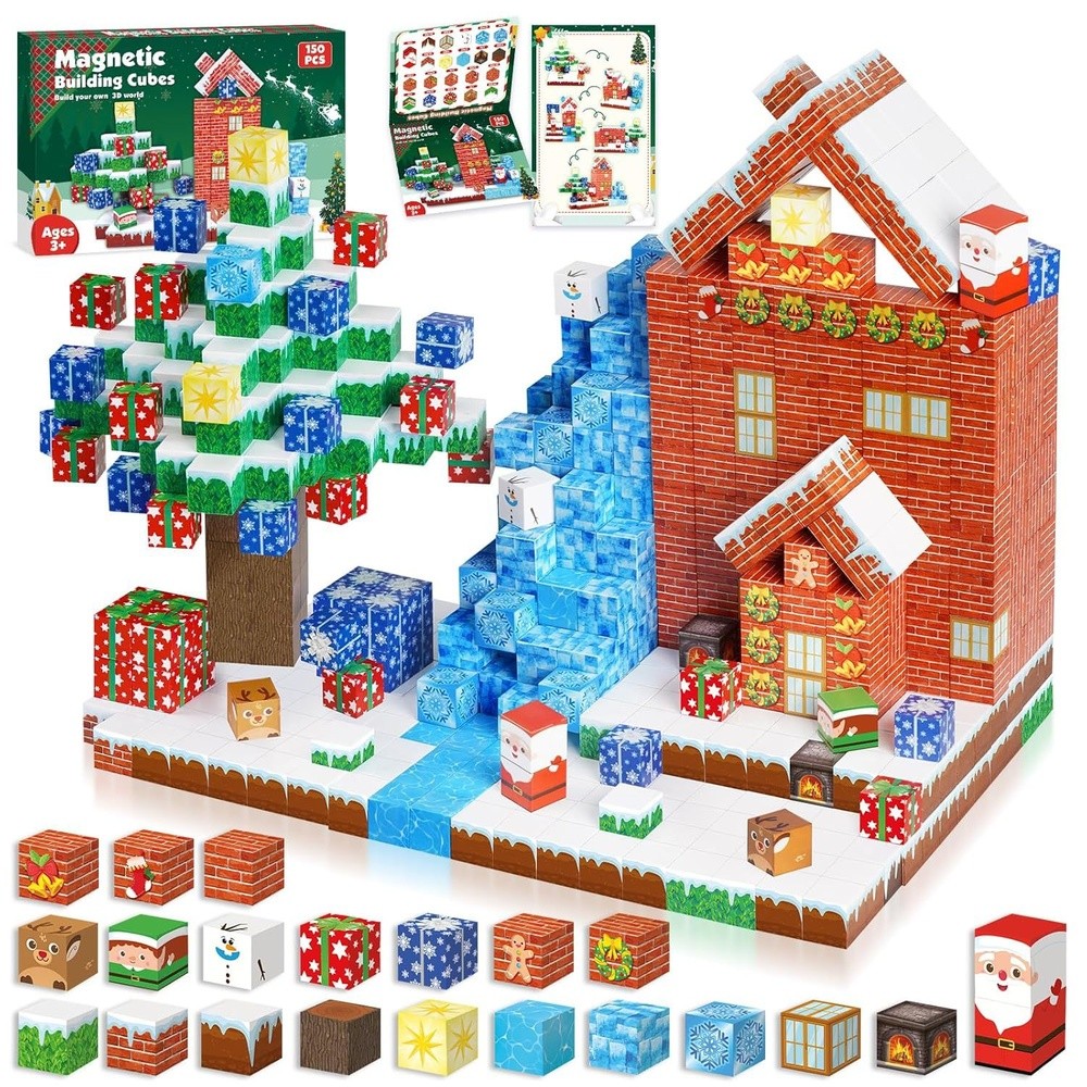 跨境MC我的方塊世界磁力積木套裝2026聖誕節磁吸顆粒磁性拼裝玩具-規格圖5