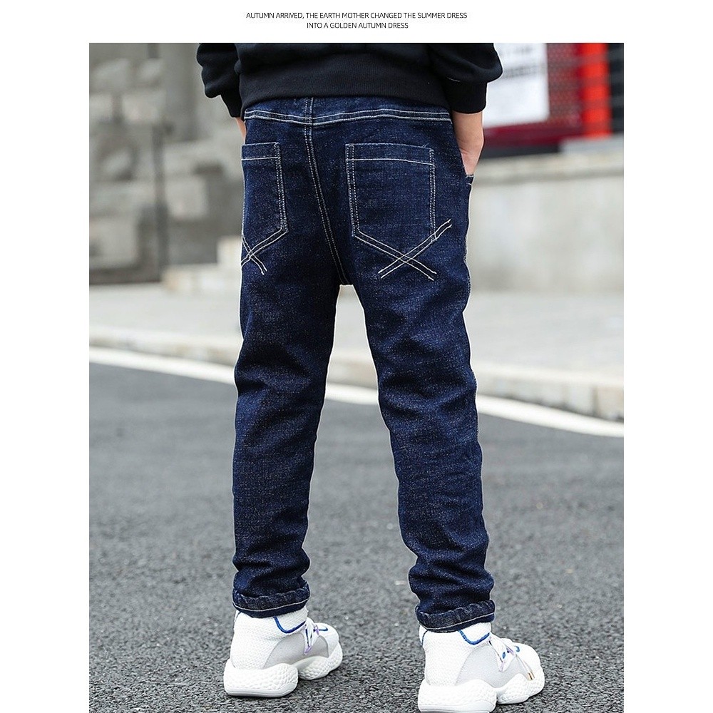 男童牛仔褲春秋新款中大童休閒時尚男孩長褲童裝韓版洋氣兒童褲子-細節圖4