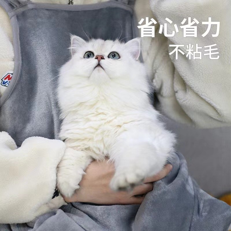 擼貓圍裙抱貓服不粘毛胸前抱貓兜圍裙裝貓圍兜防抓袋寵物衣服貓包-細節圖2