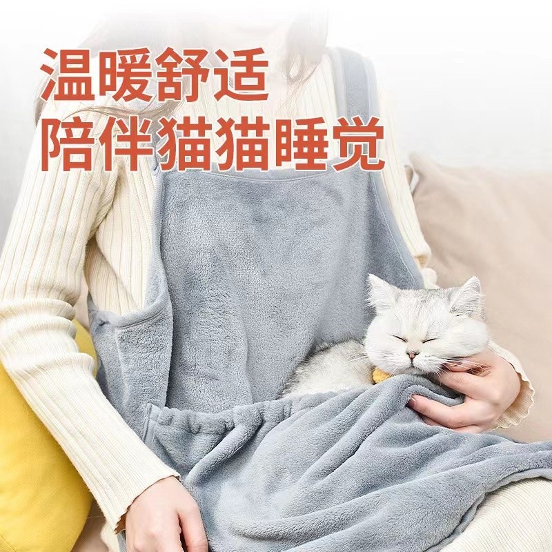 擼貓圍裙抱貓服不粘毛胸前抱貓兜圍裙裝貓圍兜防抓袋寵物衣服貓包-細節圖3