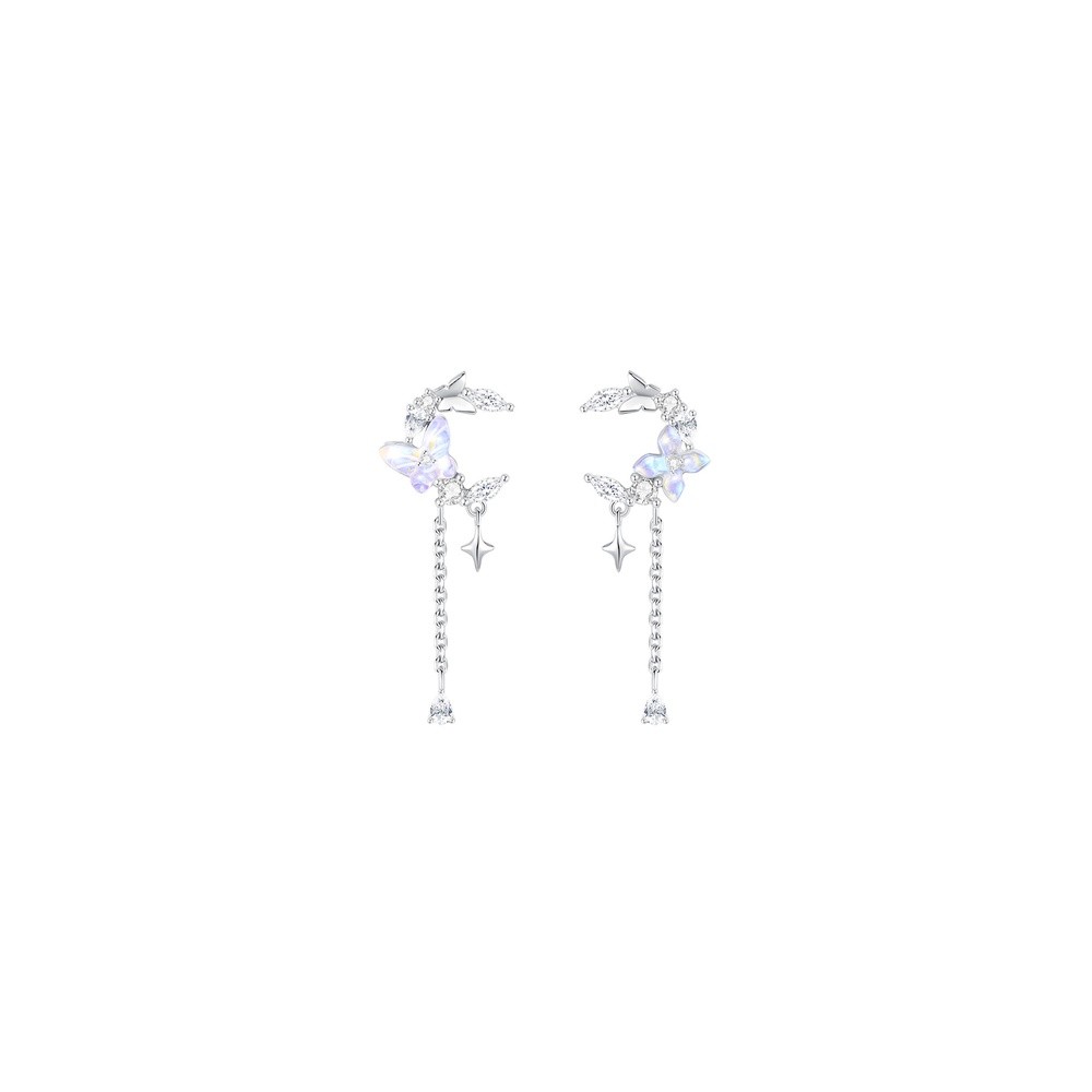 w1027花與蝴蝶流蘇耳釘