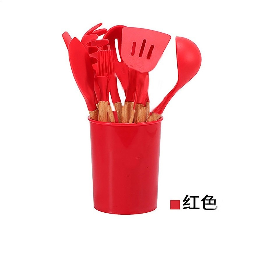 12件套不沾鍋烹飪工具矽膠廚具套裝 亞馬遜矽膠廚具 矽膠鍋鏟套裝-規格圖5
