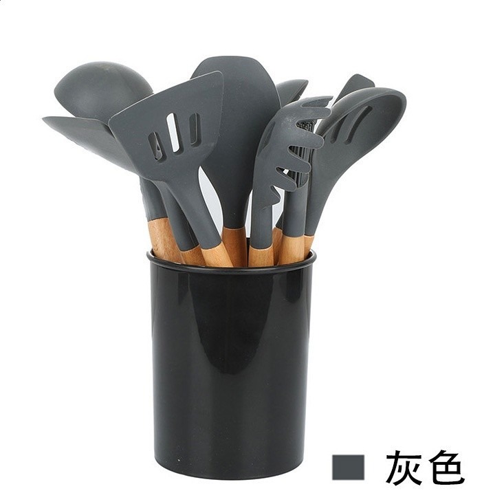 12件套不沾鍋烹飪工具矽膠廚具套裝 亞馬遜矽膠廚具 矽膠鍋鏟套裝-規格圖5