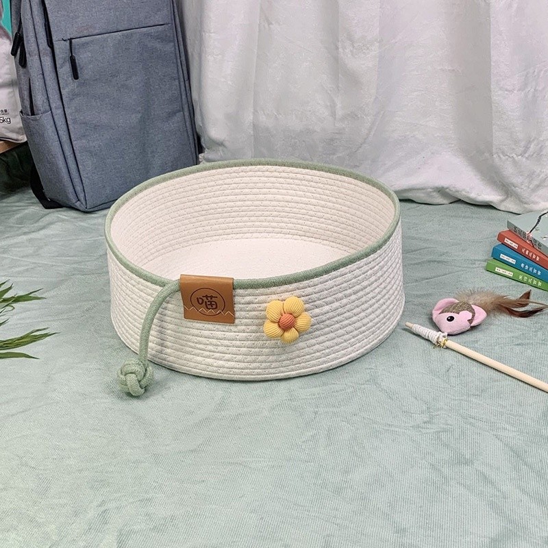 貓窩藤編夏季涼窩貓咪窩四季通用網紅貓抓板一體窩深度睡眠可水洗-規格圖5