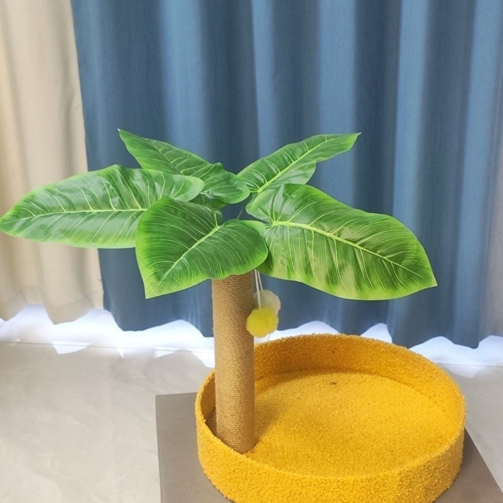 磨爪綠植樹葉貓抓柱多功能網紅貓窩一體圓形耐磨貓抓板耐用劍麻-細節圖4