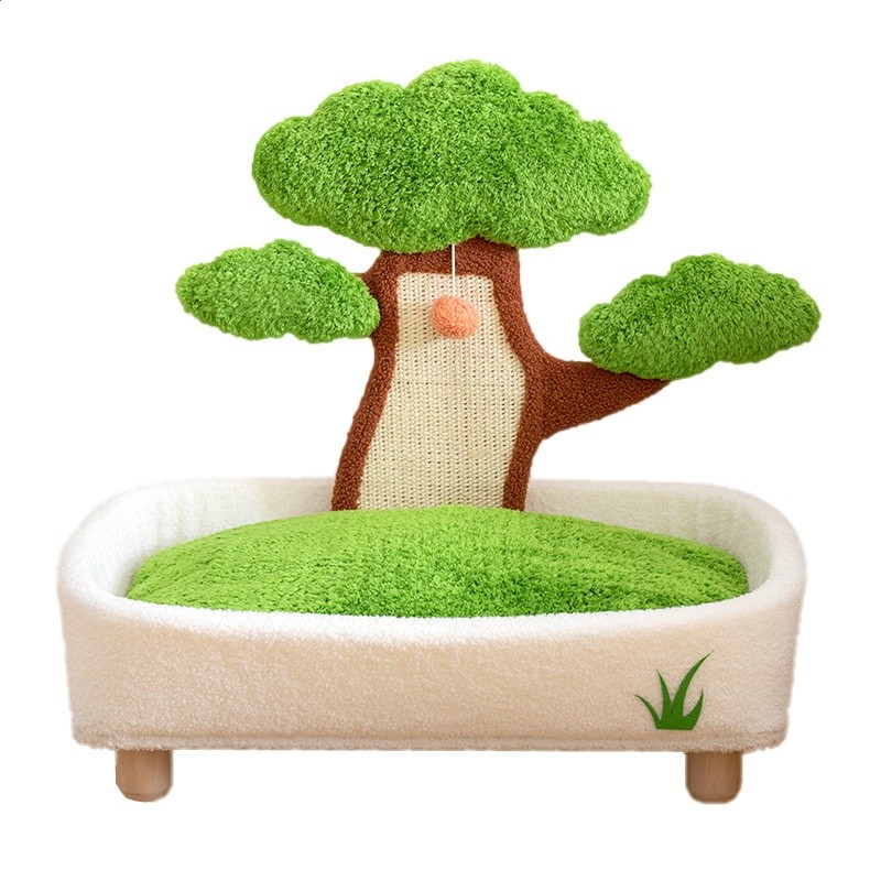 貓窩貓抓板一體四季通用冬天保暖劍麻墊耐磨耐抓可拆洗小型犬狗窩-細節圖5