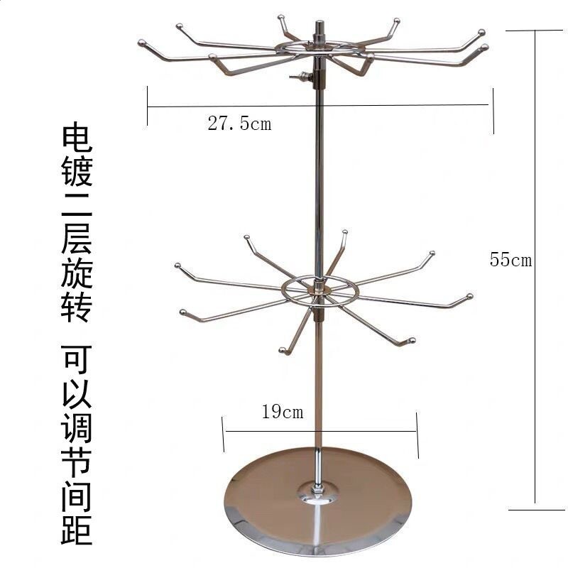 擺攤旋轉首飾架飾品夜市櫥窗收納展示手項鍊吊墜掛架耳環襪子鑰匙-規格圖5