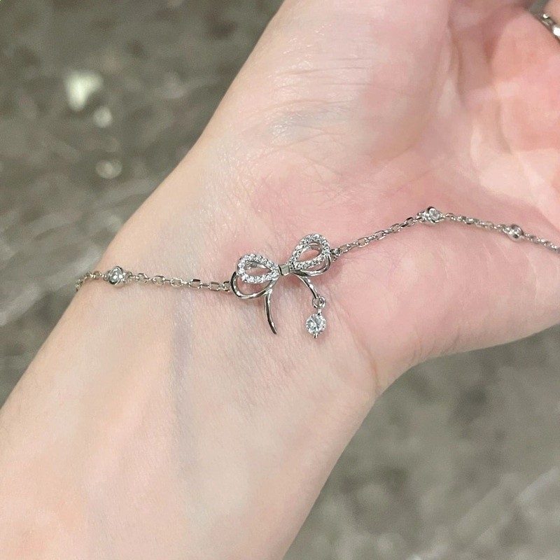 s925純銀蝶夢手鍊飾品女小眾設計蝴蝶結外貿百搭熱銷新品銀飾批發-細節圖3