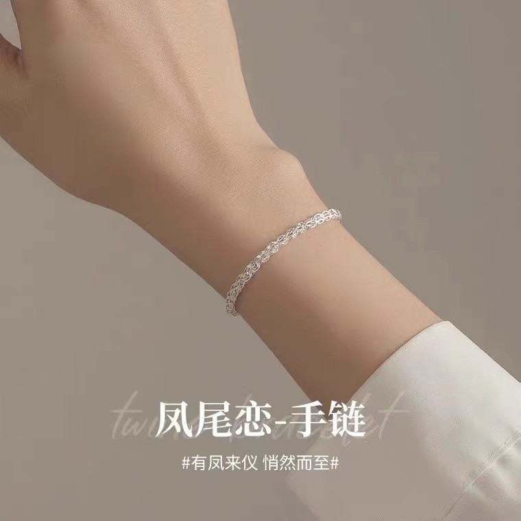 s925純銀手鍊女小眾設計感波光粼粼韓版輕奢ins風滿天星手鐲銀飾-細節圖2