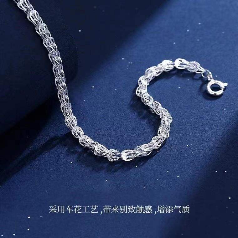s925純銀手鍊女小眾設計感波光粼粼韓版輕奢ins風滿天星手鐲銀飾-細節圖4