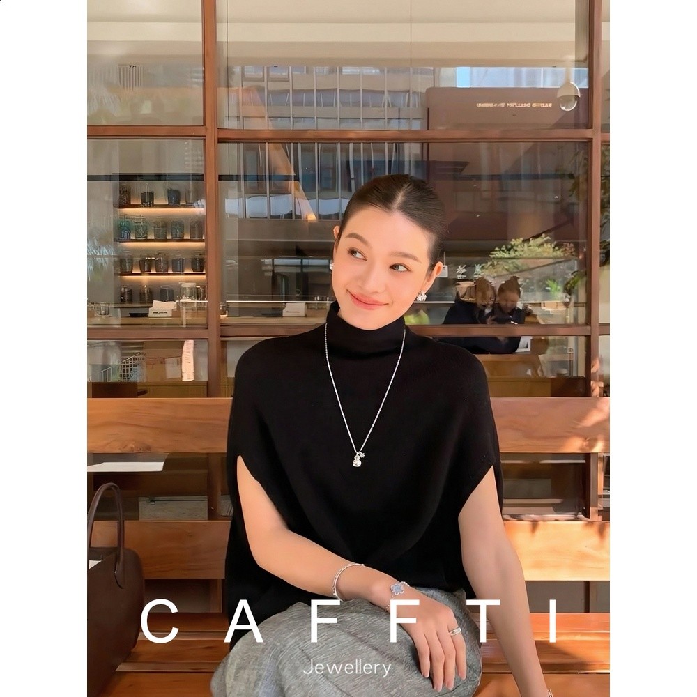 銀色拉絲金屬葫蘆吊墜項鍊女秋冬鑲鑽配飾毛衣項鍊小眾輕奢高階感-細節圖2