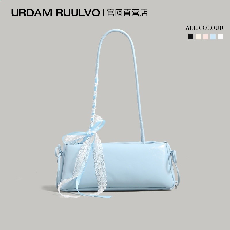 U&R韓版芭蕾風單肩腋下包女2026新款超火潮百搭通勤蝴蝶結法棍包-規格圖5
