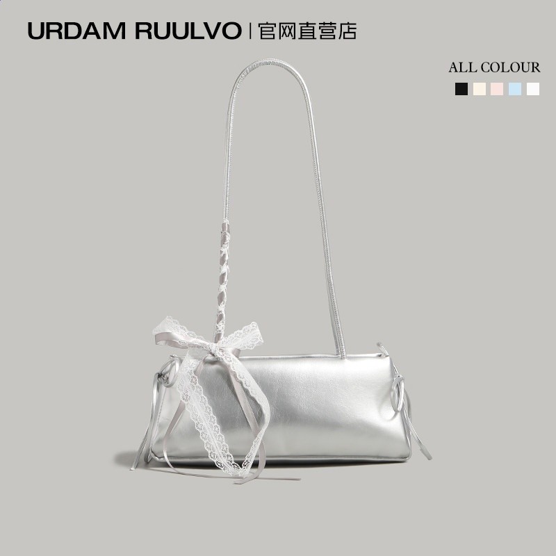 U&R韓版芭蕾風單肩腋下包女2026新款超火潮百搭通勤蝴蝶結法棍包-規格圖5