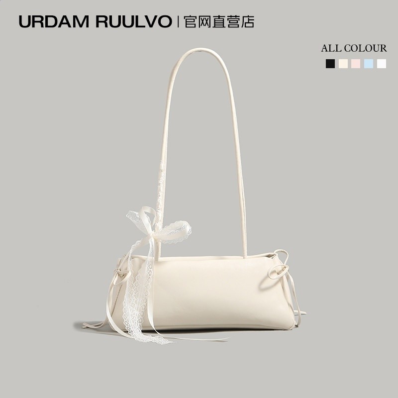 U&R韓版芭蕾風單肩腋下包女2026新款超火潮百搭通勤蝴蝶結法棍包-規格圖5